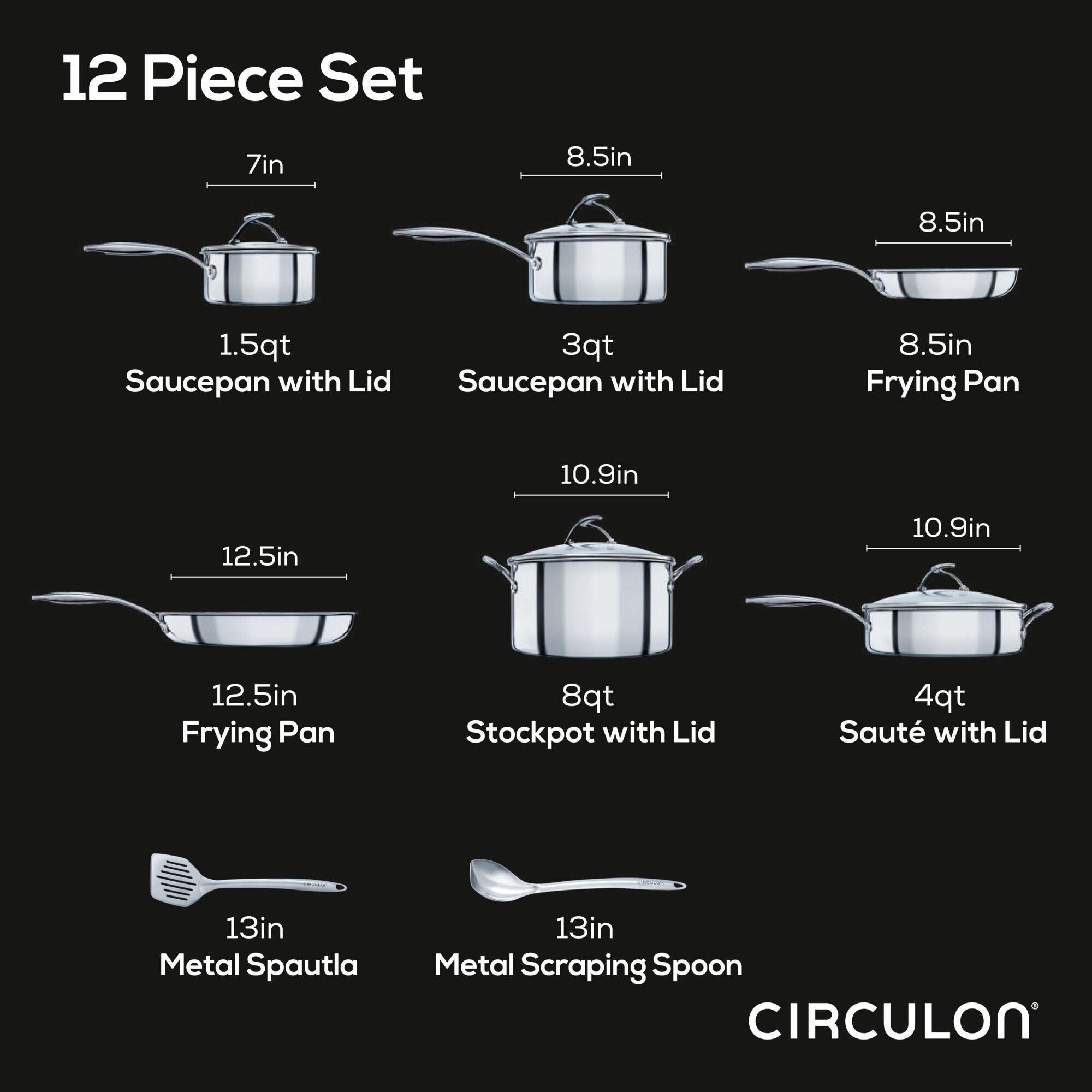 さらに値下げ　Circulon ステンレススチール 2ピース鍋セット マイヤー サーキュロン 2ピースセット(両手鍋 16cm / 20cm) シャンパン
