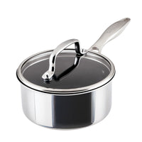 1.5-Quart ScratchDefense™ C1 Nonstick Saucepan with Lid and Long Handle.
