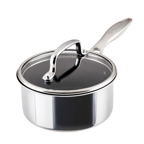 1.5-Quart ScratchDefense™ C1 Nonstick Saucepan with Lid and Long Handle.