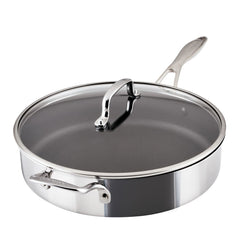 5-Quart ScratchDefense™ C1 Nonstick Sauté Pan with Lid and Helper Handle - 20