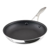ScratchDefense™ C1 Nonstick Pan Set with metal handle on white background.