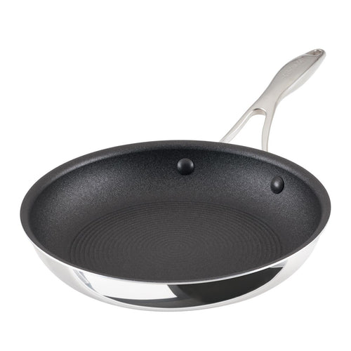ScratchDefense™ C1 Nonstick Pan Set with metal handle on white background.