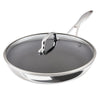 12.5-inch ScratchDefense™ C1 nonstick pan with glass lid and metal handle.