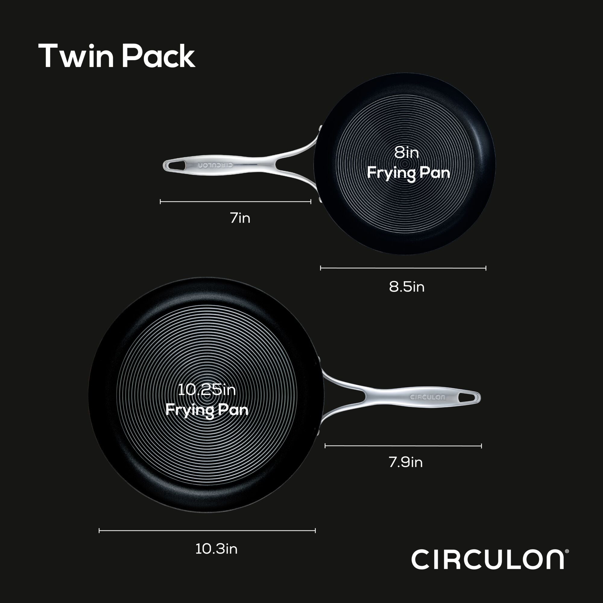 Circulon 2-pc Stainless Steel Nonstick Frying Pan Set