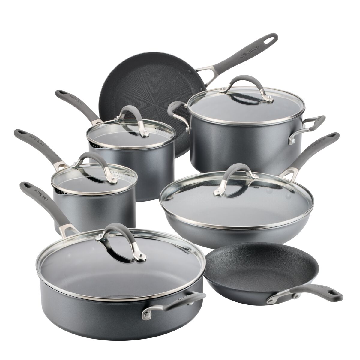 12-Piece ScratchDefense™ Nonstick Cookware Set by Circulon A1 Series.