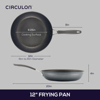 12" Circulon frying pan with measurements labeled.