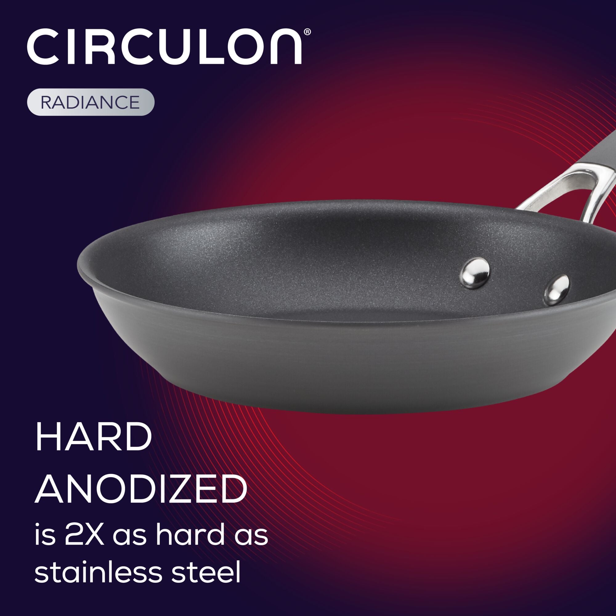 The 2-Piece Nonstick Frying Pan Set features a hard anodized surface, making it perfect for your cooking needs, and it's also dishwasher safe for easy cleaning.