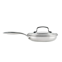 6-Piece ScratchDefense™ C1 Pan Set: Stainless, glass lids, long handles.