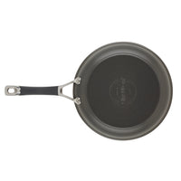 2-Piece Nonstick Frying Pan Set featuring a sleek black handle and dishwasher-safe for effortless cleaning, viewed from above.