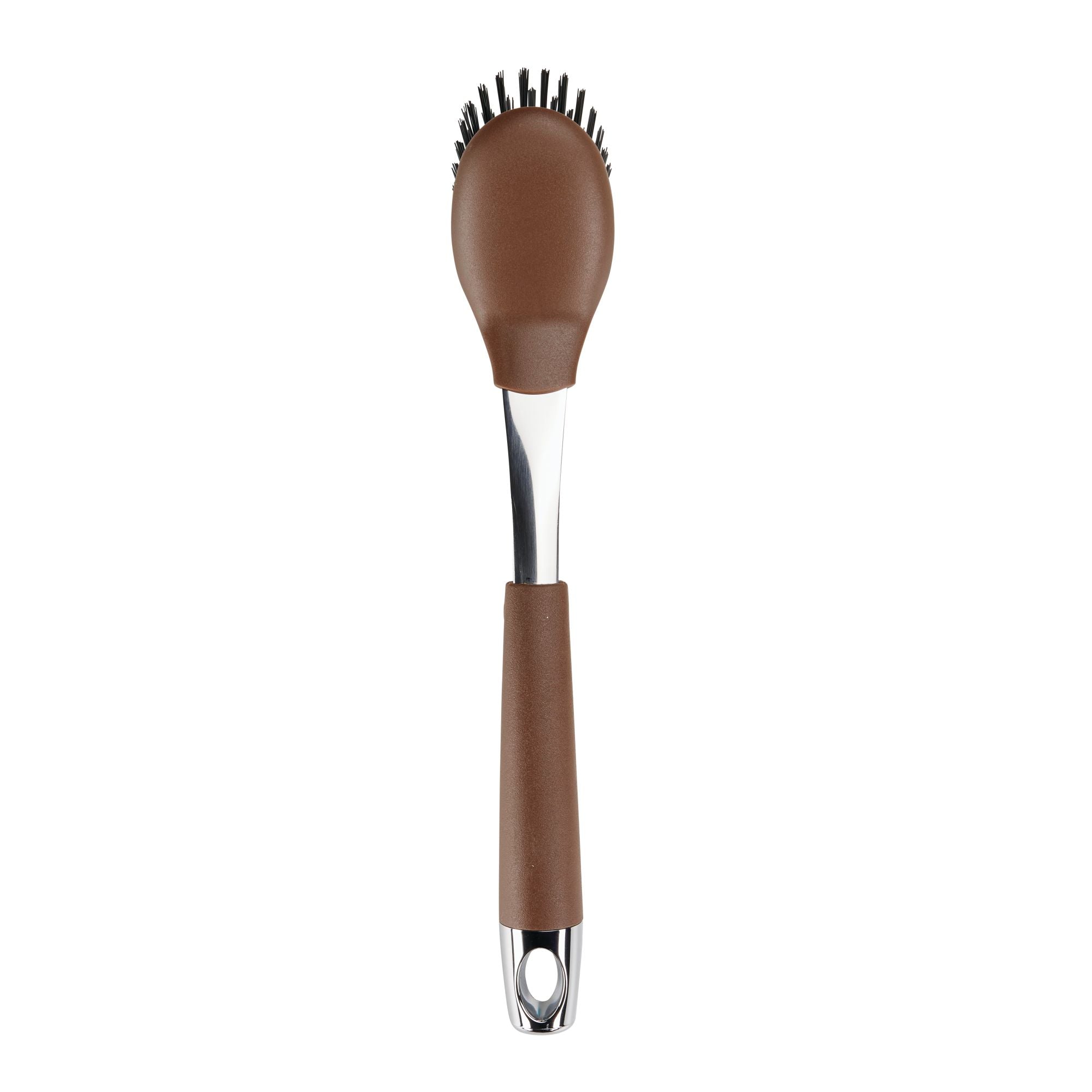 This Kitchen Utensils 5-Piece Cooking Set includes a dish brush with brown handles and stiff bristles, making it perfect for tackling tough grime. Among your ideal kitchen tools, its rubberized handle ensures a comfortable grip during use.
