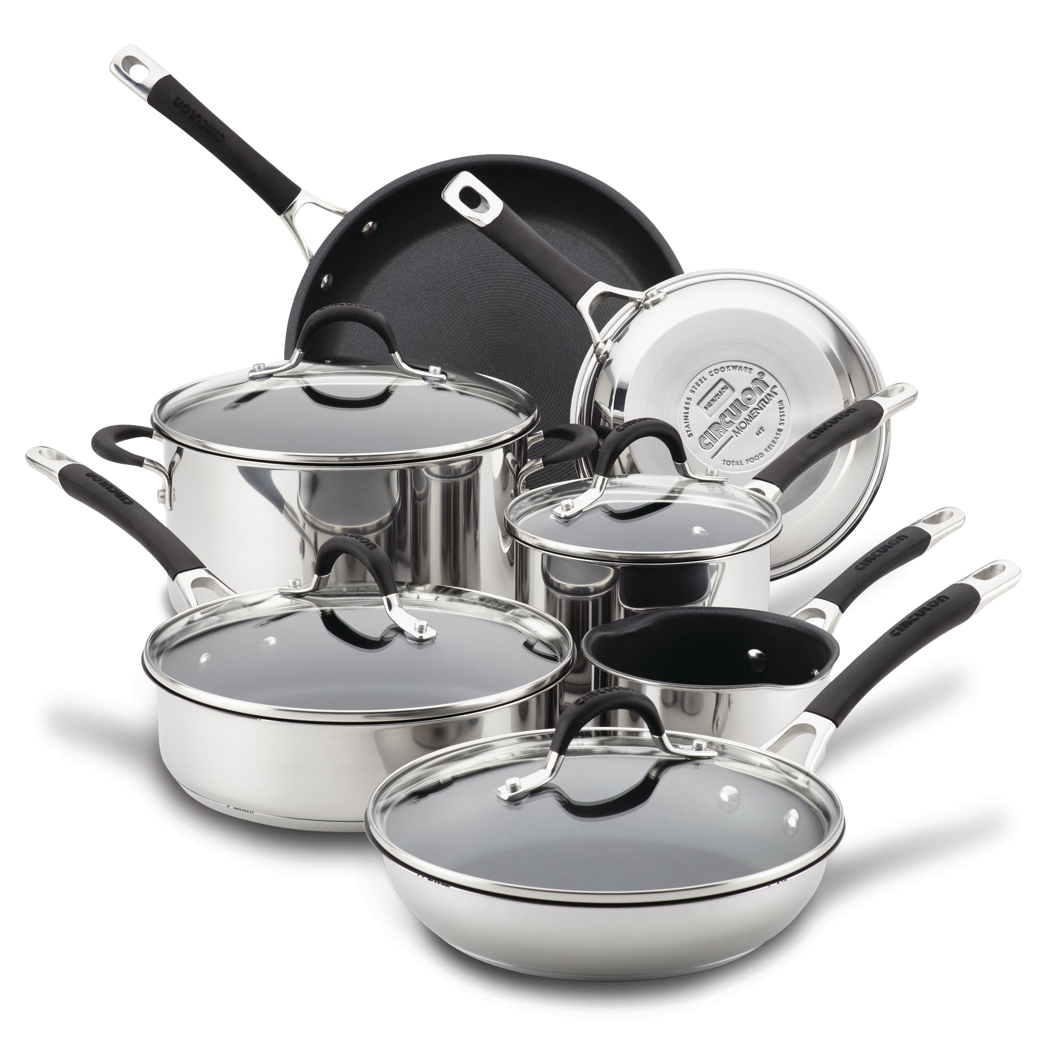 Stainless Steel Nonstick Cookware Set. There are 7 items shown.
