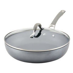 12-Inch Hard-Anodized Nonstick Deep Frying Pan with Lid - 15