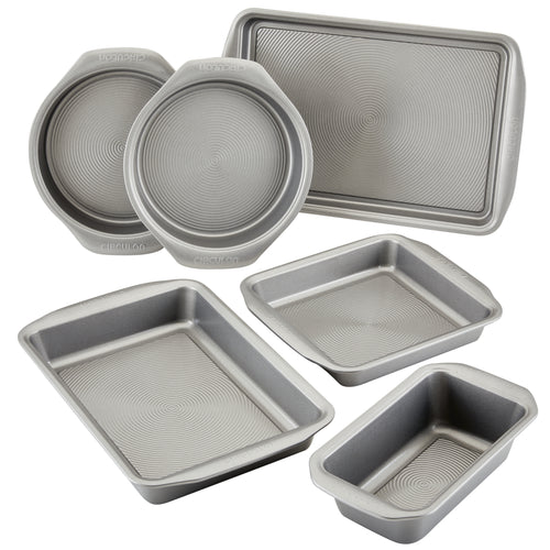 Introducing the 6-Piece Nonstick Bakeware Set, crafted from heavy gauge steel with nonstick surfaces and warp resistance, available in a variety of shapes and sizes.