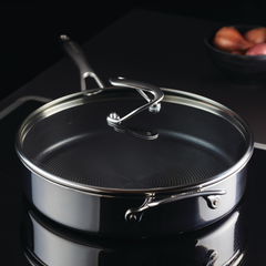 5 Quart Tri-Ply Clad Nonstick Saute w/ Lid & Helper Handle Product Image