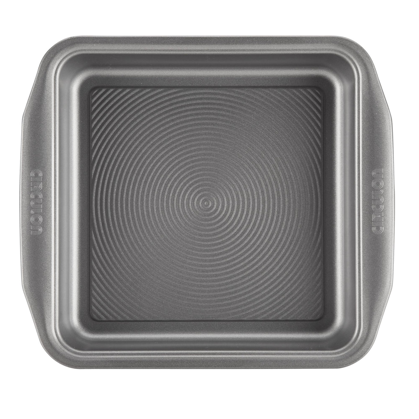 This square baking pan, part of the 5-Piece Nonstick Bakeware Set, is crafted from heavy gauge steel and includes a textured bottom along with side handles for easy grip. Its nonstick surface ensures effortless food release and provides warp resistance for long-lasting durability.