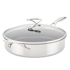 5 Quart Tri-Ply Clad Nonstick Saute w/ Lid & Helper Handle - 28