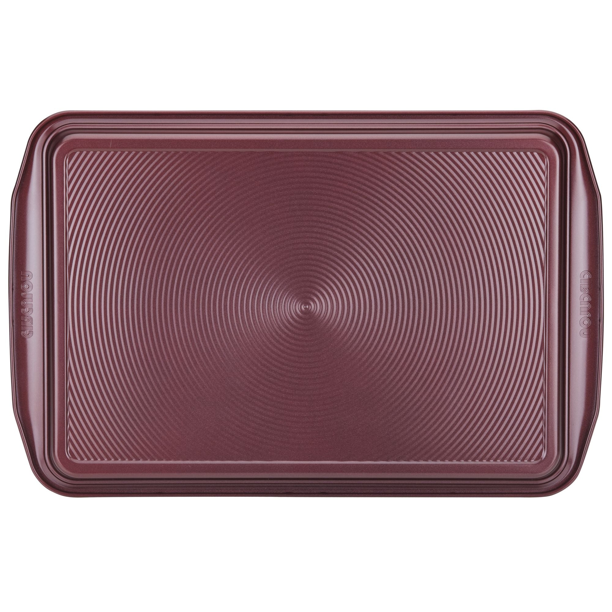 A Nonstick Cookie Pan with a textured surface, oven safe, viewed from above.