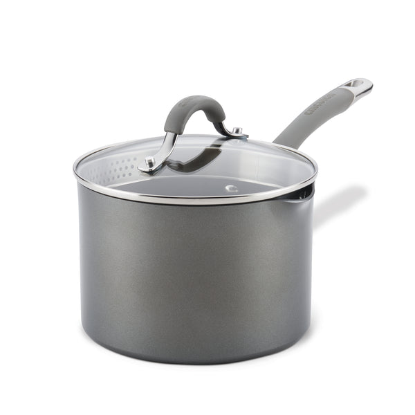 Circulon Elementum Nonstick Covered Stock Pot and Steamer Set - Graphite 3  qt