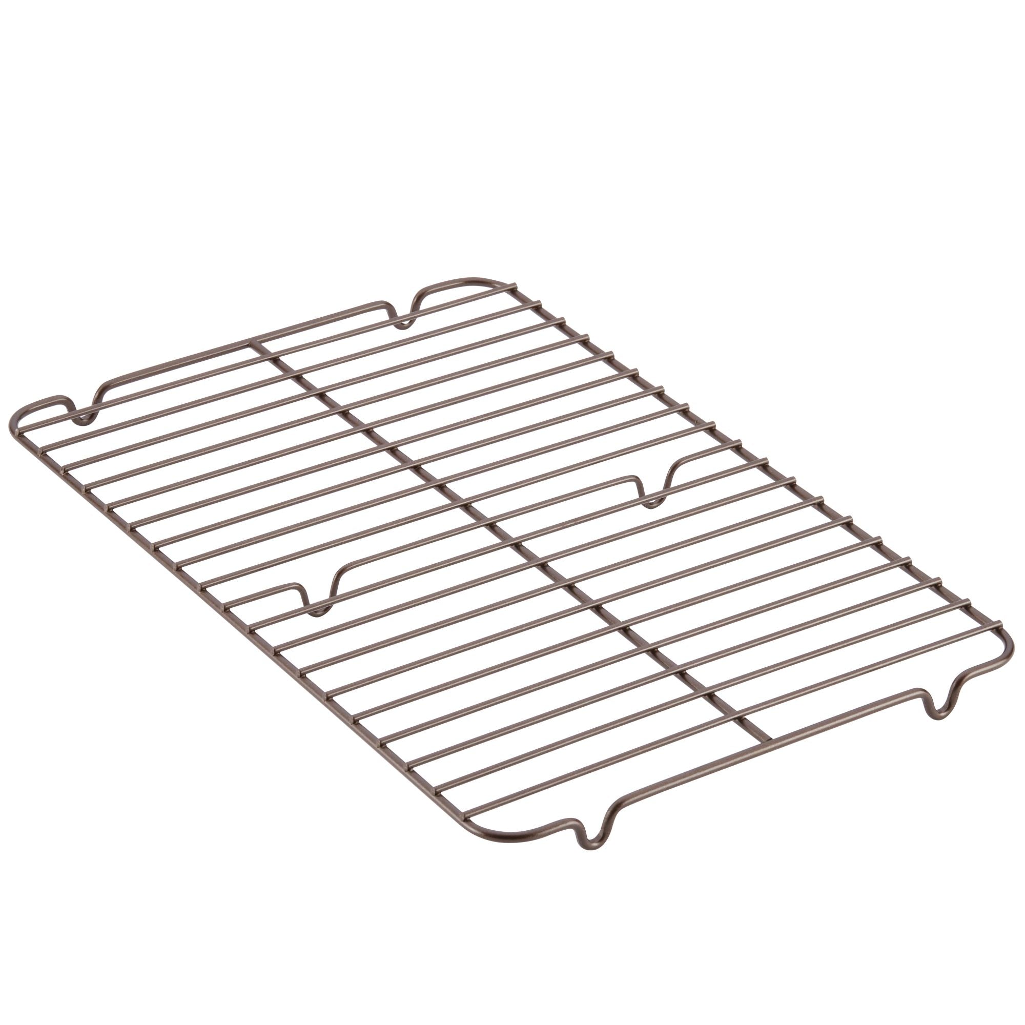 2-Piece 10" x 15" Nonstick Cookie Pan Set with parallel bars and raised feet.